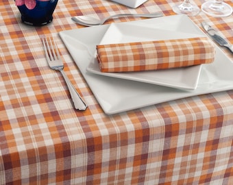 Raw Buff Tartan Table Linen Range