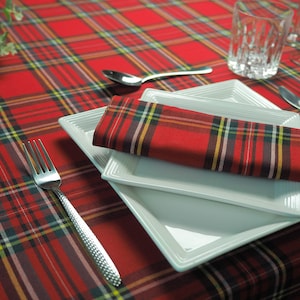Royal Stuart Tartan Tischdecke, Servietten & Tischläufer