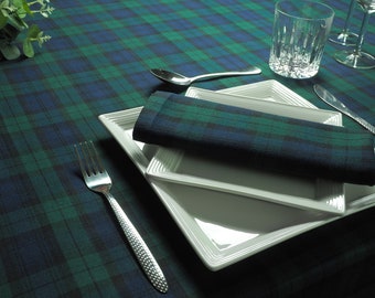 Blackwatch Tartan Tablecloth, Napkins & Table-Runners