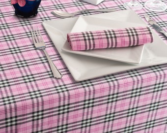 Pink Tartan Table Linen Range