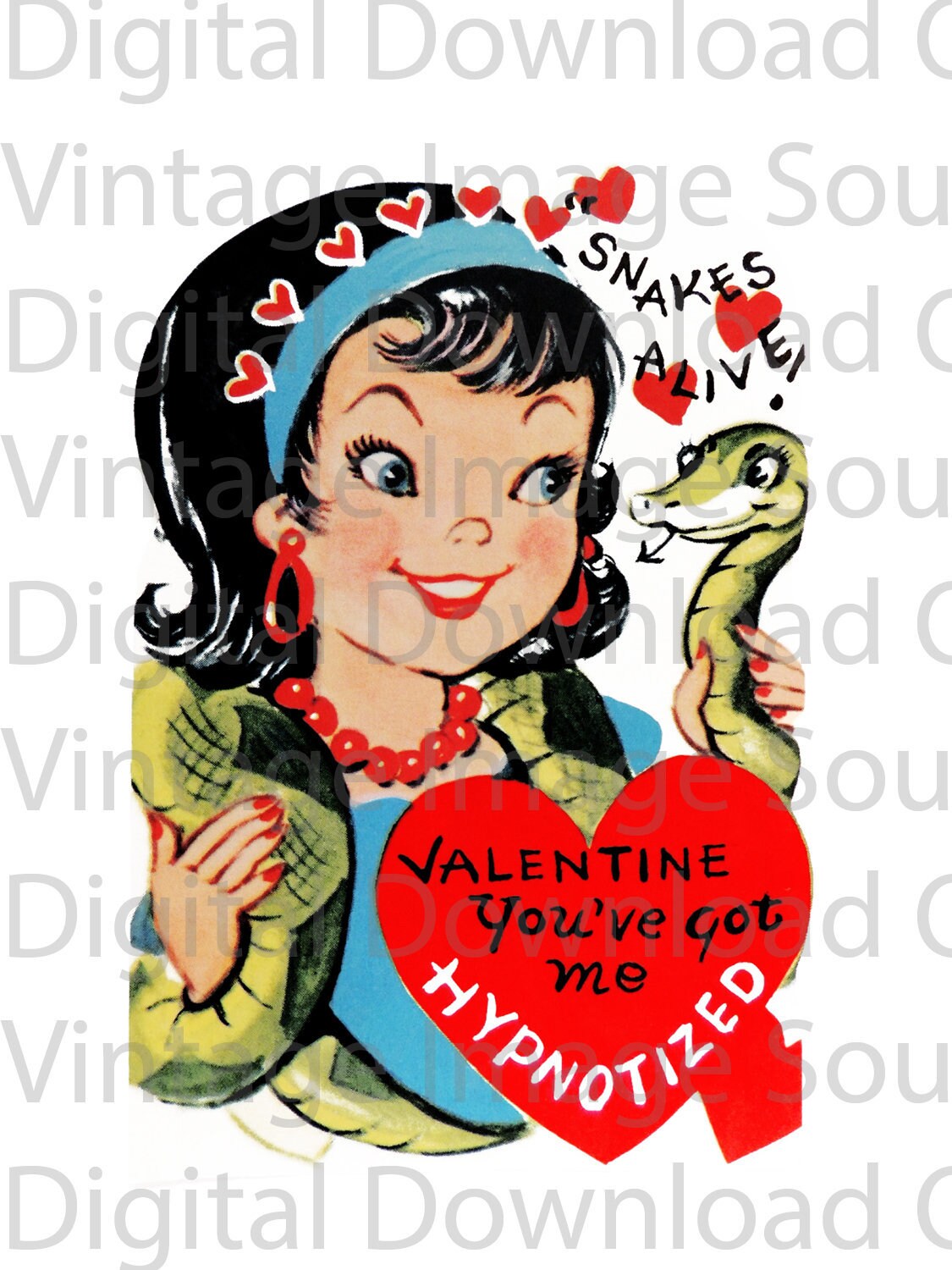 Snake Valentine Card - Etsy
