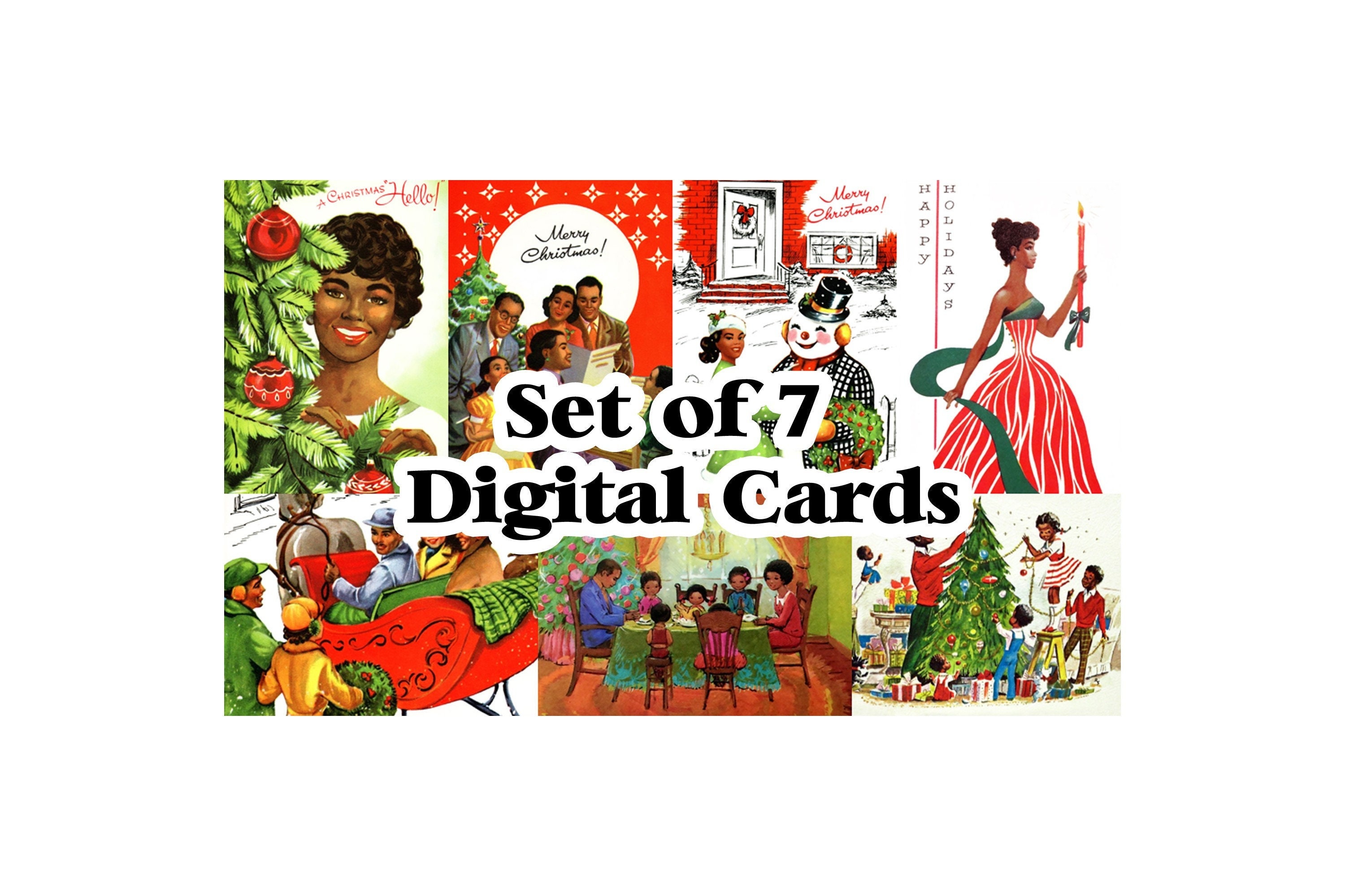 DIGITAL DOWNLOAD Printable Set of 7 1950s Vintage Christmas | Etsy