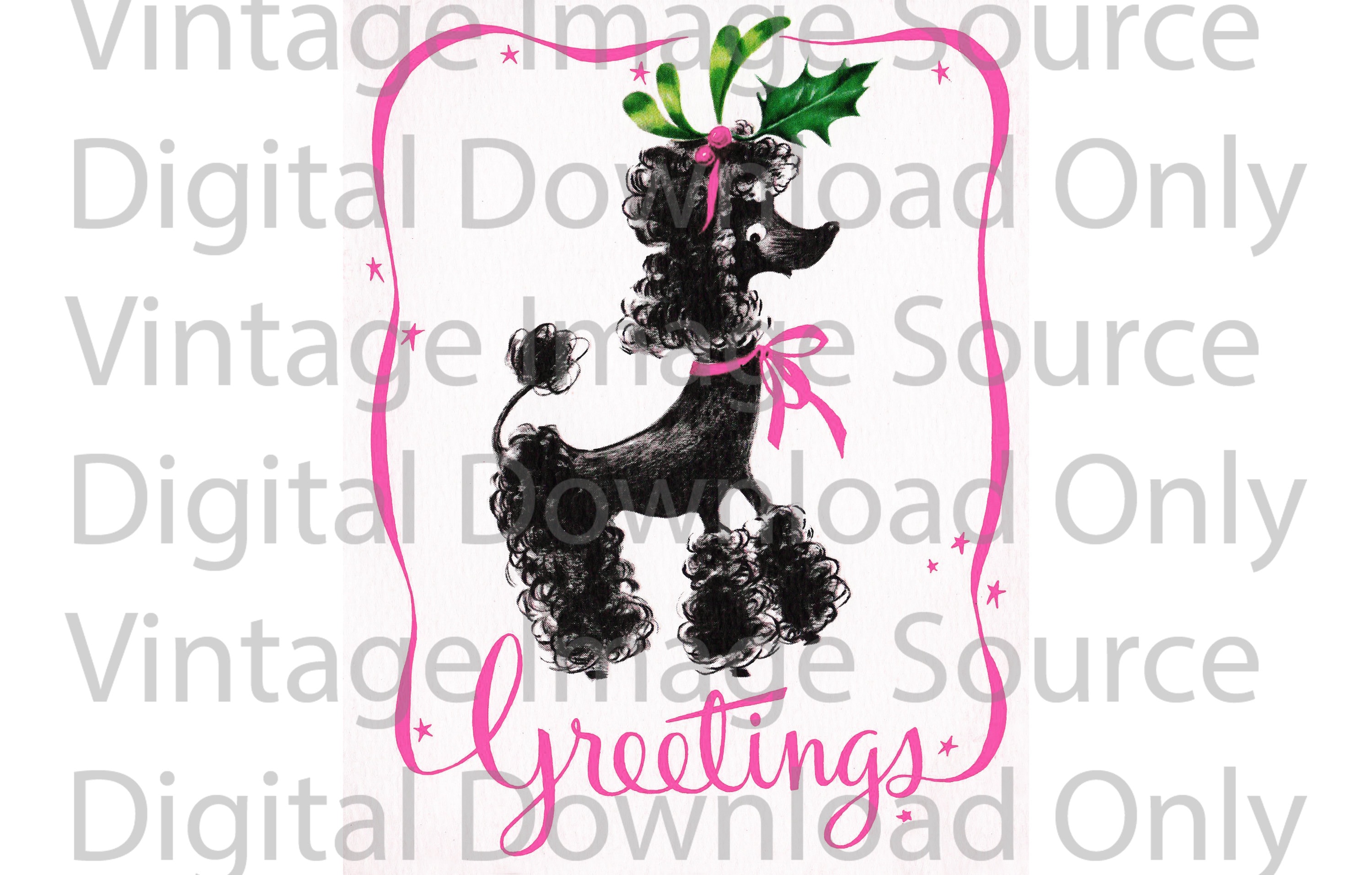 Digital Download PRINTABLE 1950s Vintage Poodle Cute Presents | Etsy