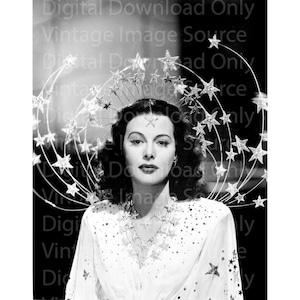 DIGITAL DOWNLOAD- Hedy Lamarr 1940s Vintage Photo Ziegfeld Girl Old Hollywood Stars Showgirl Goddess Celestial Costume