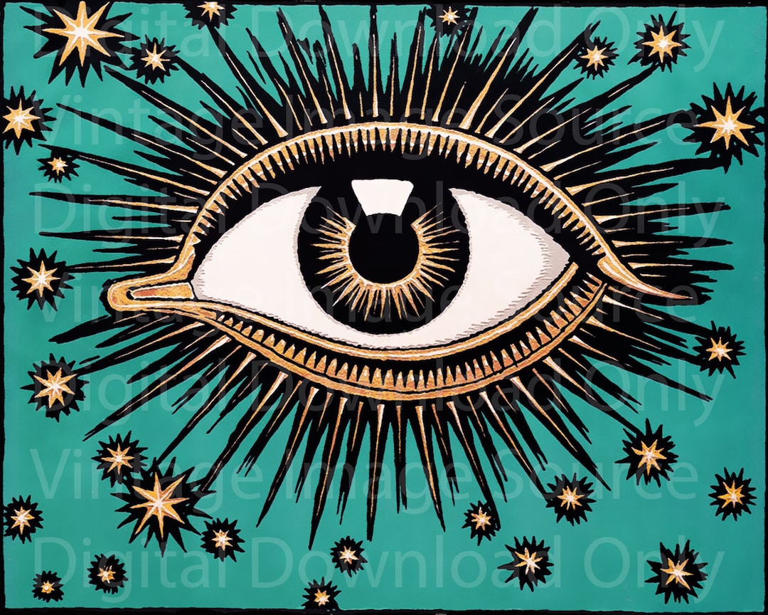 DIGITAL DOWNLOAD Vintage 1900s Evil Eye Karma Illustration
