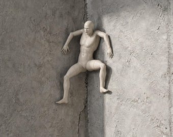 Corner Stuck Wall Climber Figure, Funny Climbing Man Wall Decor