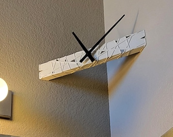 Minimalist Corner Wall Clock, Modern Architectural Timepiece Decor