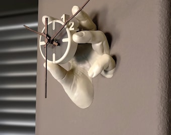 Minimalist Sculptural Wall Clock, Mid Century Modern Decor, Modern Hand Clock Wall Decor