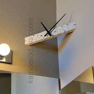 Minimalist Corner Clock, Modern Geometric Wall Decor, Architectural Timepiece