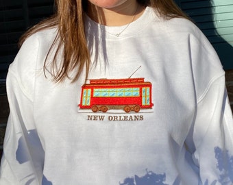 New Orleans Streetcar Embroidered Sweatshirt