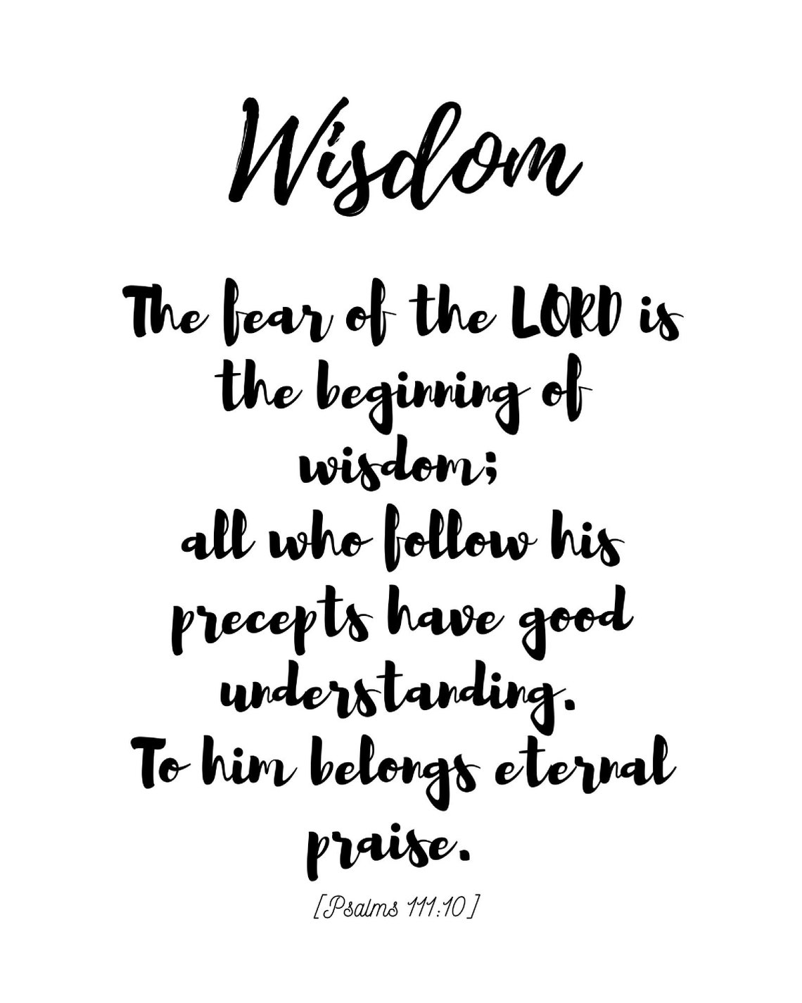 WISDOM Definition Printable Wall Art/Christian Bible Etsy