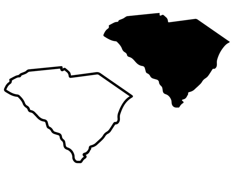 South Carolina SVG State Shape Outline Instant Download | Etsy