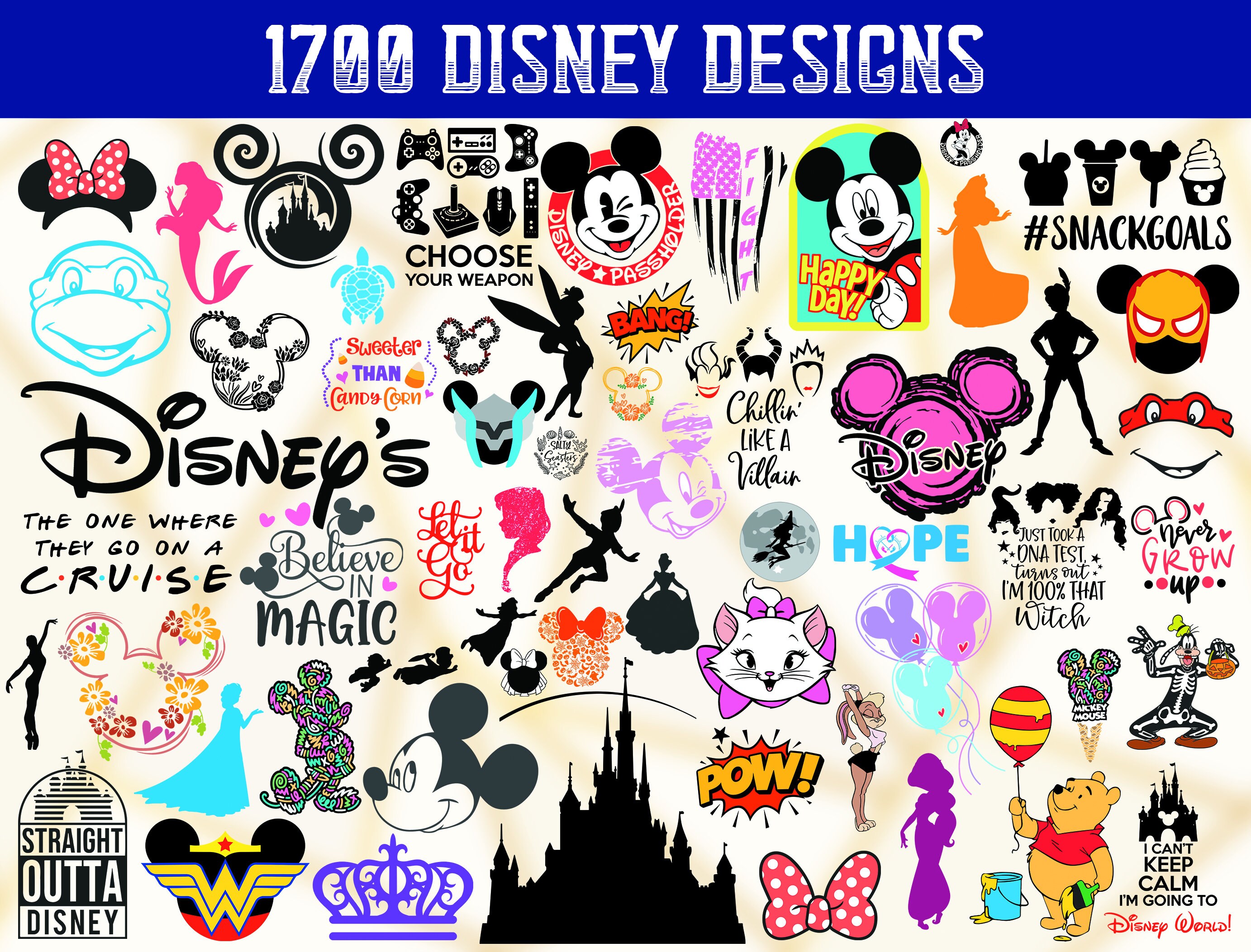 Download 1700 Disney Designs Fun Disney Bundle Disney Svg Bundle Etsy