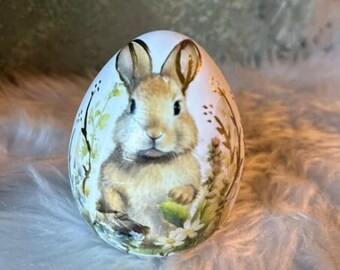 Handmade Ceramic Rabbit theme easter egg decoration for easter feast