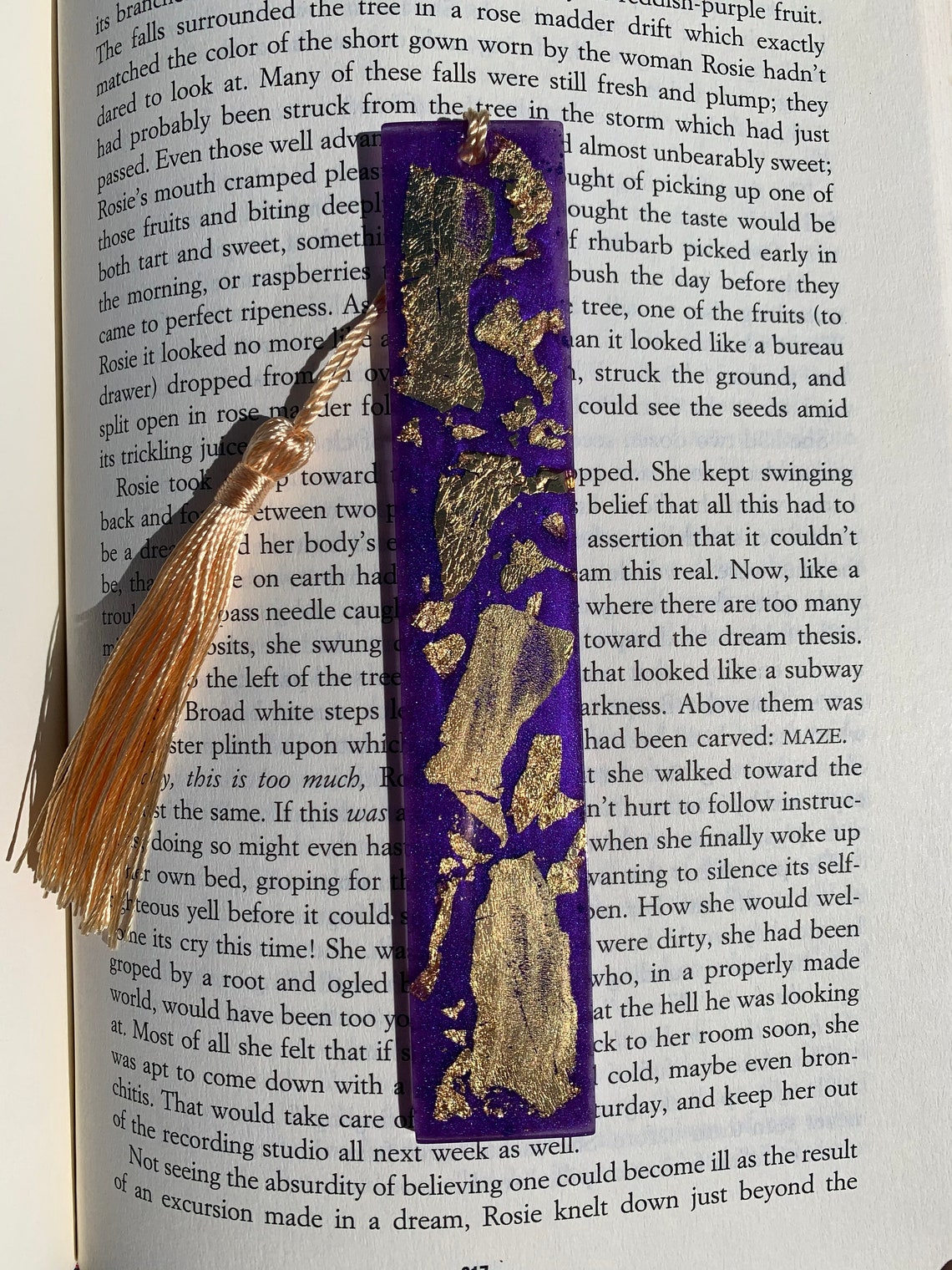 Royal Purple and Pressed Gold Bookmark Etsy