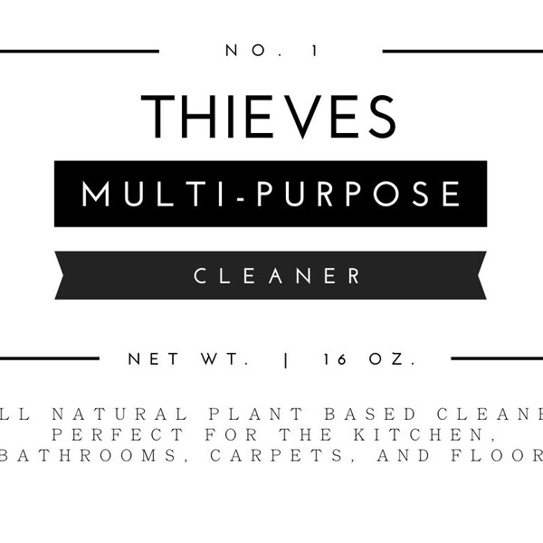 Thieves Cleaner Printable Label - Etsy