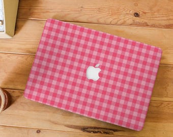 Hot Pink Checkerboard MacBook Case for MacBook Pro 13 inch Mac Air 15 13 Case, Custom Macbook Pro 14 15 16 Inch M1 M2 M3 M4 Laptop 2024 Case
