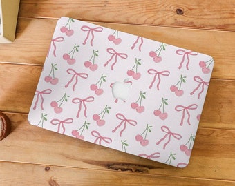 Cute Pink Bow Aesthetic MacBook Case for MacBook Pro 16 Mac Air 15 13 inch Case, Custom Macbook Pro 13 14 15, Macbook M2 M3 Laptop Cover