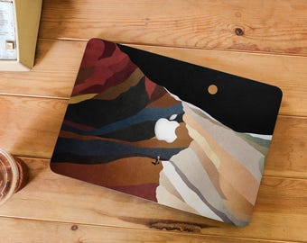 Funda abstracta de montaña para MacBook Air de 13 a 15 pulgadas, MacBook Pro de 14 a 16 pulgadas (M2, M3 y M4), funda para MacBook Pro de 13 pulgadas, funda para MacBook 2022, funda para portátil