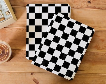 Black Checkerboard Personalized iPad Cases for iPad Air 5 iPad 10 10.9" 2022 iPad Pro 12.9'' 2021 Pro 11" 2022 iPad mini 6 Case iPad Cover