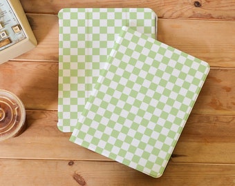 Green Checkerboard Personalized iPad Cases for iPad Air 5 iPad 10 10.9" 2022 iPad Pro 12.9'' 2021 Pro 11" 2022 iPad mini6 Case iPad Cover