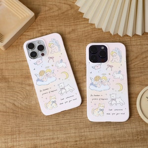 Funda Kawaii para iPhone 15 Pro Max 14 Plus, iPhone 14 Pro Max, iPhone 13 Mini, iPhone 11, 12 y 13, funda Angel para iPhone XR y XS