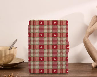 Cute Heart Checkerboard Kindle Case Kindle 10th 11th Generation 2022 Case Kindle Paperwhite 6.8'' 7'' Cover, Unique Gift for Book Lover