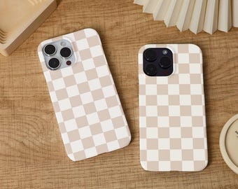 Boho Checkerboard iPhone Case For iPhone 16 15 14 13 Pro Max Customized iPhone 16e 12 11 Pro Plus Mini XR XS SE Aesthetic iPhone Cover