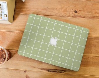 Green Checker MacBook Case for Air 15 13" Macbook Pro 14 15 16 M2 M3 Case, Macbook Pro 13 Case, MacBook 2022 Cover, Laptop Cover Case