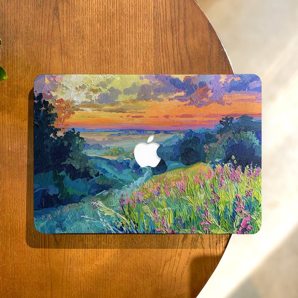 Farbenfrohe Hillside MacBook Hülle für MacBook Pro 16 Mac Air 13, Custom MacBook Pro 13 14 15 , Macbook M2 MacBook Retina 15 Case Laptop Cover