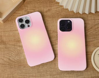 Rosa Gradient Estetiskt iPhoneskal för iPhone 16 15 14 13 Pro Max iPhone 16e 12 11 Pro Plus Mini XR XS SE Matt Slim Girly iPhoneskal
