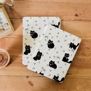 Kawaii Cat Painting iPad Cases for iPad Air 6 7 2025 iPad 10 10.9&quot; iPad 11 A16 Pro 11&#39;&#39; 12.9&#39;&#39; 13&#39;&#39; iPad 9/8,10.2&quot;, iPad mini 6 iPad Cover