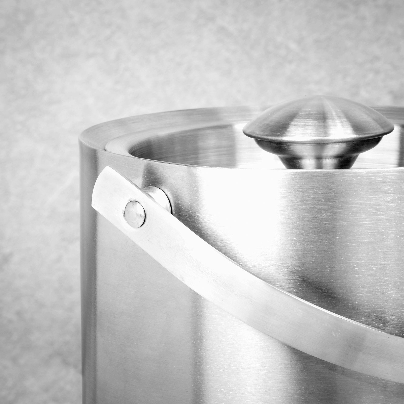 2L Ice Bucket with Tongs & Lid Insulated Double Walled Steel Etsy