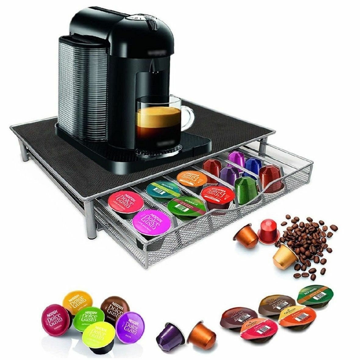 Neo Coffee Machine Stand Capsule Pod Storage Holder Drawer Dolce