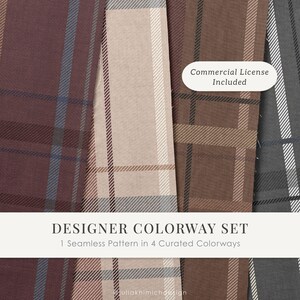 Naadloos roestbruin herfsttartanpatroon voor behang, stof en woondecoratie | Cabin plaid-design voor commercieel gebruik