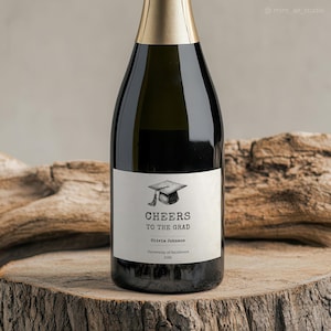 Graduation Champagne Label Templates, PHD Graduation Gift, Class of 2025. Custom Digital Champagne Bottle Labels for College Grad Gifts.