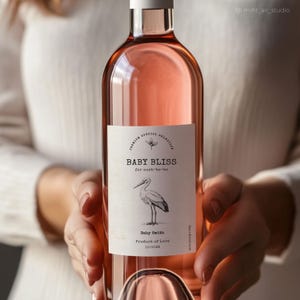 Pregnancy Announcement Wine Label for Aunt. Custom wine label, pregnancy announcement gift for aunt-to-be. Editable digital template.
