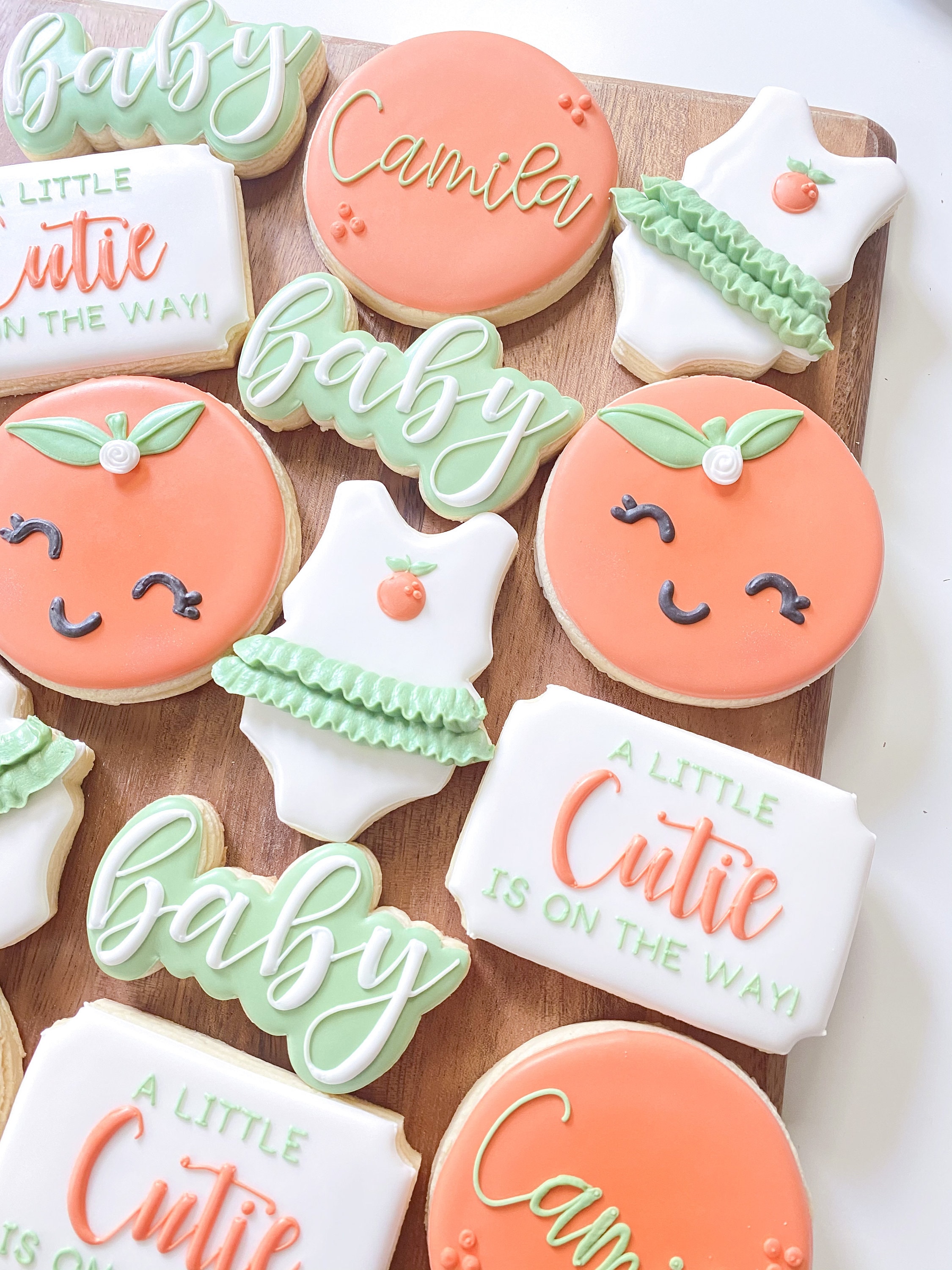 Baby Shower Cookies A Little Cutie Is On the Way Custom Etsy