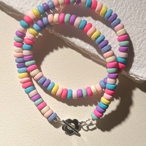 Candy necklace | summer necklace | rainbow choker |rainbow necklace | beaded necklace | vintage style necklace | 90s