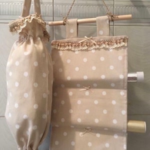 Porta rotoli e porta sacchetti pois shabby