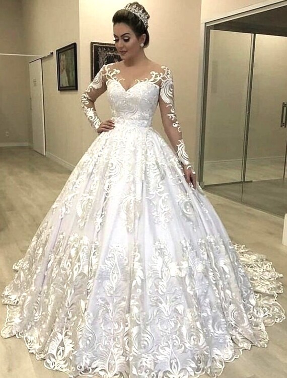 Elegant Handmade Wedding Gown High Couture Crystal Rhinestones - Etsy