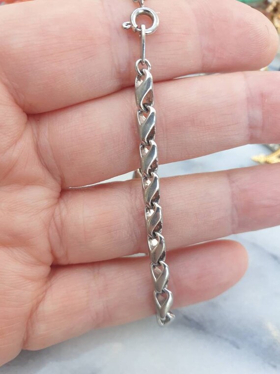 Signed Vintage Trifari Silver Link Bracelet