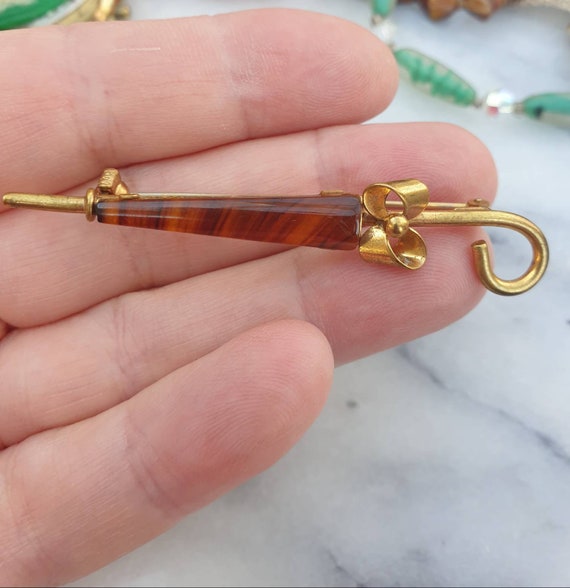 Beautiful faux Tortoiseshell umbrella brooch