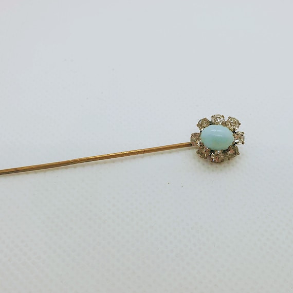 Victorian Paste and Czech Glass Stick Pin for Hat, Lapel or Scarf