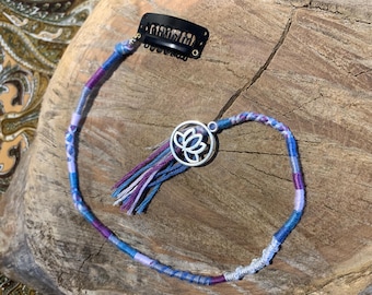 Envoltura para el cabello con clip y dije de loto, extensión de cabello trenzado de 33 cm