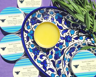 Balsamo biologico alla lavanda, fatto a mano con cera d'api e olio d'oliva