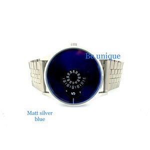 Be Unique wrist watch Present Softech London Design-hours/minutes /seconds -Japan Movs>water resistant>silver blue >Unusual Watch