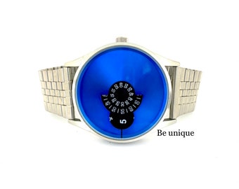 Be Unique watch Present Softech London Design-hours/minutes /seconds -Japan Movs>water resistant>silver light blue Unusual Watch