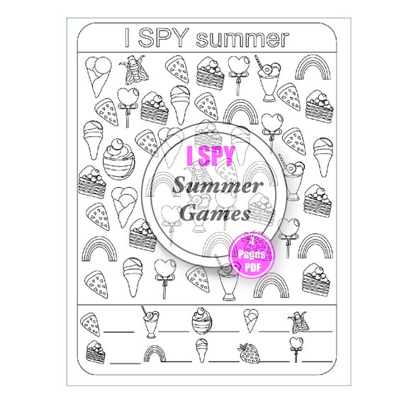 i spy summer printable games activity sheets for kids etsy canada
