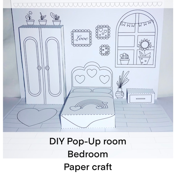 Printable Pop-up Papercraft Dollhouse  Paper doll house, Paper crafts,  Paper house printable